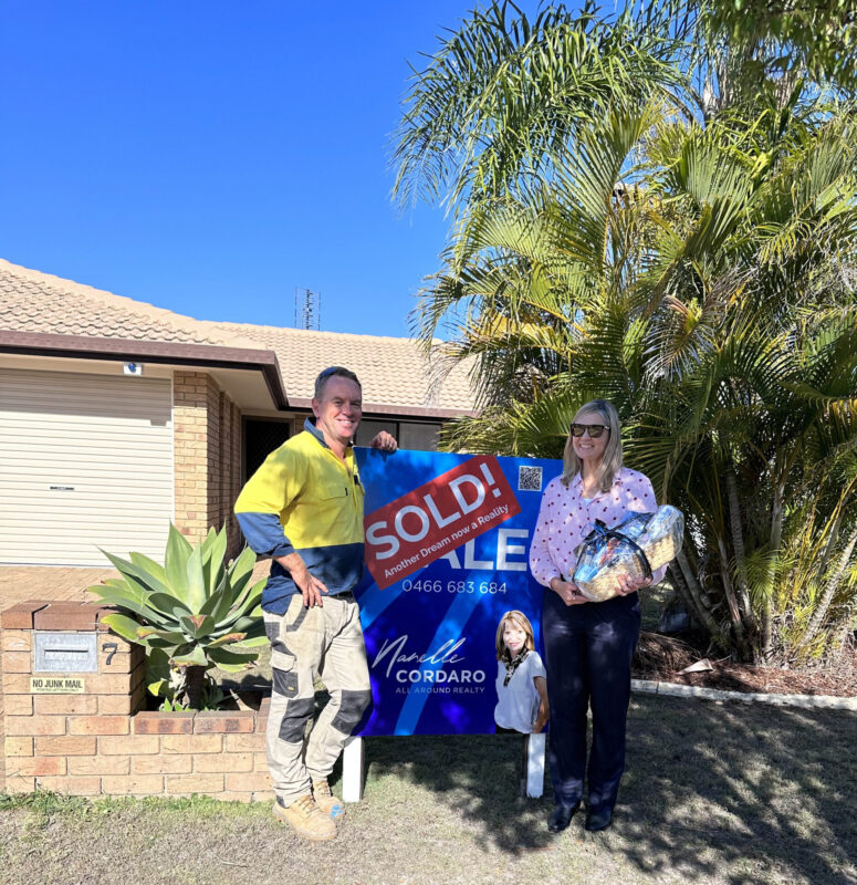 Buyers being welcomed to their new home.  Minyama